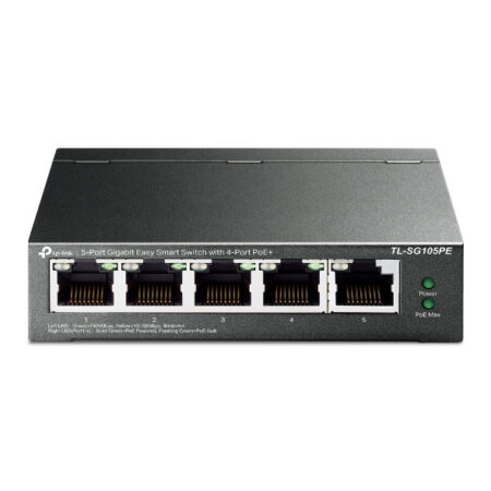 Switch Gigabit Tp-Link Tl-Sg105Pe 5 Puertos/Administrable/Cinco Puertos RJ45 De 10/100/1000Mbps/Hasta 30W/Con 4 Puertos PoE+