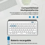 ##TECLADO INALAMBRICO ACTECK INSPIRE TREK TI737 TAMAÑO 65%/TECLAS DE MEMBRANA/COLOR BLANCO/AC-940139 (OPENBOX)