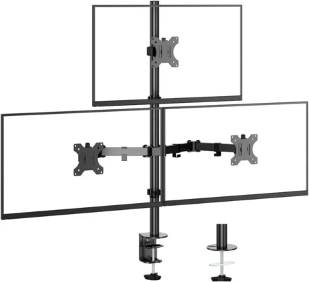 Soporte Triple Para Pantallas De 17-32″/Ajustable Con Inclinacion/Giratorio/ Hasta 8.16Kg