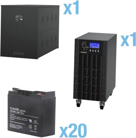 No Break Cyberpower Hstp3T15K100P-5Min/Trifasico 15Kva/15Kw/Topologia Online/Doble Conversion/Voltaje De 208/220Vca De L-L/Respaldo De 5 Minutos Al 100% De Carga/Incluye Modulo Y Banco De Baterias