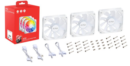 Kit De 3 Ventiladores Xpg Vento R 120 Argb Pwm/3X120Mm/1600Rpm/Ventilador Invertido/Color Blanco/Ventor120Argbpwm3C-Whcww