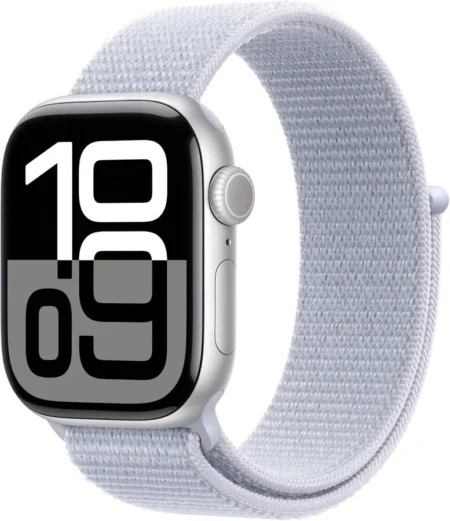 Apple Watch Series 10 GPS 42mm Silver Aluminium Case with Blue Cloud Sport Loop