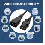 Cable De Extension Computadora Pc C14/C13 10A 18Awg 1.22M