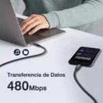 Cable De Carga USB-C Blanco De 2M - Ucb Tipo C - Pd 60W 3A