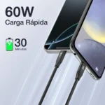 Cable De Carga USB-C Blanco De 2M - Ucb Tipo C - Pd 60W 3A
