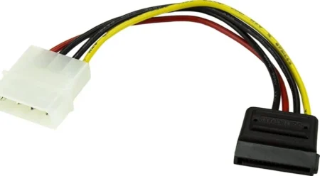 Cable Adaptador Corriente Lp4 Molex A SATA Angulo Izquierdo