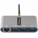 StarTech.com Hub USB-C a 3 Puertos USB-A (5Gbps) con Red Ethernet Gigabit - Adaptador de Red RJ45 - Negro