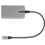 StarTech.com Hub USB-C a 3 Puertos USB 3.0 (USB 3.2 Gen 1) con Ethernet Gigabit - Adaptador de Red RJ45 - Gris