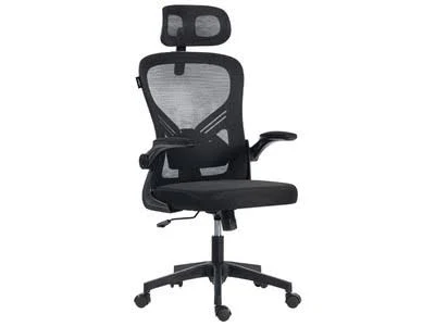 Silla Ejecutiva Acteck Flux Base Ec343Hr, Blanco-Negro/Hasta 100Kg/De Malla/Reposabrazos Abatibles/AC-943321