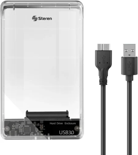 Gabinete De Disco Duro HDD 2.5 SATA Externo USB 3.0 Negro .