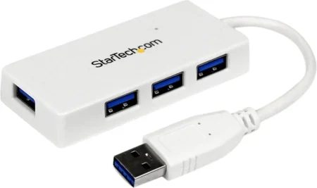 Concentrador Hub USB 3.0 4 Puertos Para Laptop Blanco .