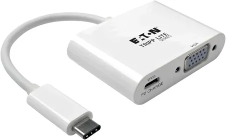 ADAPTADOR PORTOITIL USB C A VGA LLAVERO ENGANCHE ROIPIDO   1080P