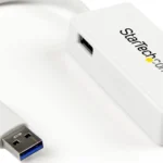 Tarjeta Ethernet 1 Puerto RJ45 Externa USB 3.0 Con Hub Blanco