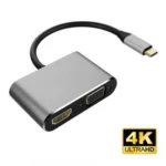 Adaptador De Video Usbc A HDMI VGA 4K HDR Pd 3.0 De 100W
