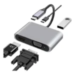Adaptador De Video Usbc A HDMI VGA 4K HDR Pd 3.0 De 100W