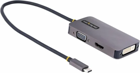 Adaptador De Video Usbc HDMI VGA DVI 4K 60Hz Aluminio