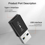 Adaptador USB-A Macho A USB-C Hembra - Conversor A Tipo C
