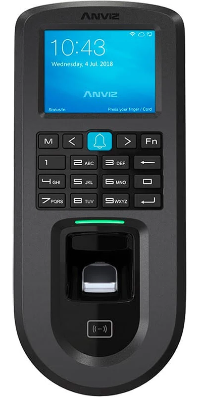 Control De Acceso Y Asistencia Anviz An-W2Pro-WiFi/Para 3,000 Huellas O 3,000 Tarjetas/50,000 Registros/WiFi/Tcp/IP/Rs485/Wiegand/Blanco