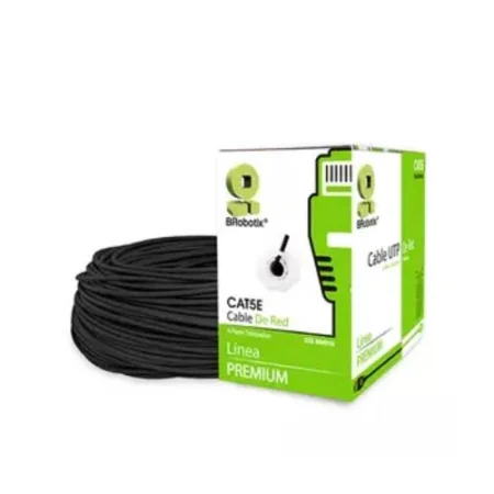 BOBINA CAT 5E CCA UTP 100 M NGO EXTERIOR DOBLE FORRO BROBOTIX