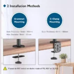 Desktop Bracket ARM For 2 Monitors - Max 27In