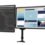 Brazo Articulado De 2 Monitor Soporte Con Mastil Para Mesa