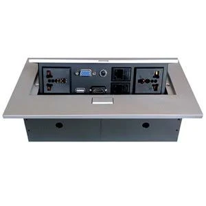 Caja De Mesa – RJ45 Cat 5E, HDMI, Svga, USB V2.0, 3.5 Mm, Nema 5-15R, Plata, Brobotix 005514