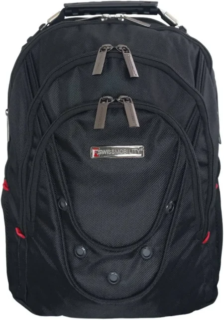Mochila Para Laptop 17″ Swiss Mobility Watson-117Bk Watson De Poliester/Negro