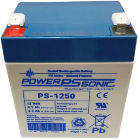 Bateria Power Sonic Ps1250F1Sys/De Reemplazo Para No Break Ps1250F1Sys/12V/4.5Ah/Tecnologias Agm/Vrla