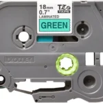 Cinta Laminada Brother Tze741G, Estandar/Texto Negro/De 18Mmx8M/Sobre Cinta Verde