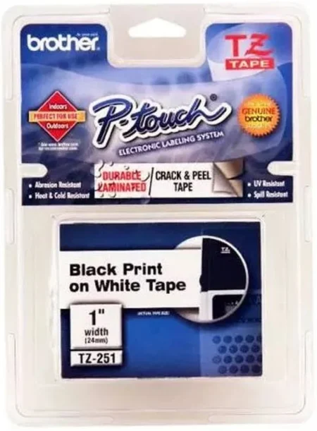 Cinta Flexible Negro Sobre Blanco 24Mm X 8M