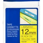 Cinta Negro Sobre Amarillo 12Mm X 8M