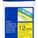 Cinta Negro Sobre Amarillo 12Mm X 8M