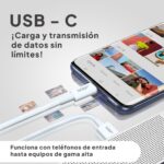 Cable 1M USB-C A USB-C Acodado A La Derecha USB Tipo C Usbc