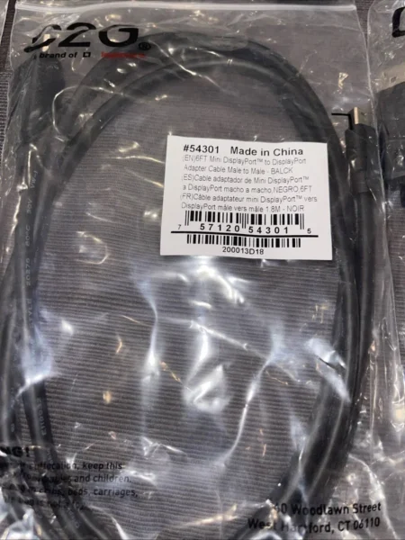 Cable 4M Adaptador Mini DP A Displayport Macho A Macho Negro .