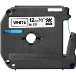 Cinta Negro Sobre Blanco 12Mm X 8M