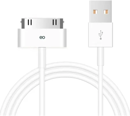 Cable 1M Conector Dock 30 Pin Ipad Ipod Iphone A USB Angulo Izq