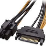 Cable Adaptador 15Cm De Poder SATA A Conector 6 Pines Corrient.