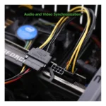 Cable Adaptador 15Cm De Poder SATA A Conector 6 Pines Corrient.