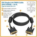 Cable DVI Doble Enlace Para Monitor Tmds Digital M/M 3.05M