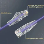 Cable De Red De 15Cm Azul Cat6 6 Ethernet Gigabit Sin Enganches