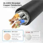 Cable De 3M De Red Ethernet Ca At6 Blindado Aqua Stp