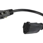 Cable 30Cm Extensor Nema 5-15R A Nema 5-15P Acodado Plano