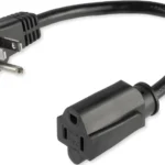 Cable 30Cm Extensor Nema 5-15R A Nema 5-15P Acodado Plano