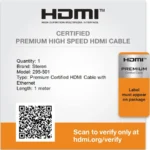Cable HDMI Alta Velocidad 1M Conectores De Agarre - 4K60