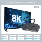 Hub Mst USB-C 3 Puertos HDMI 4K 60Hz DP 1.4 Dsc Windows