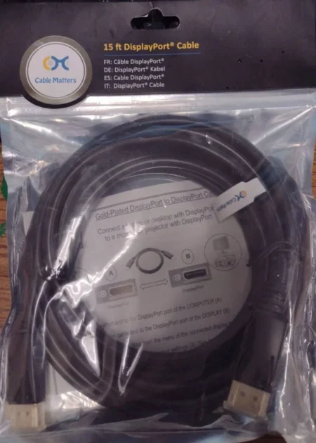 Cable Displayport De 4.6M Con Pestillo – Pack De 10 – DP 1.2 4K