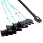 Cable 50Cm Mini Sas Sff8087 A 4X SATA Cierre Latch Adaptador .