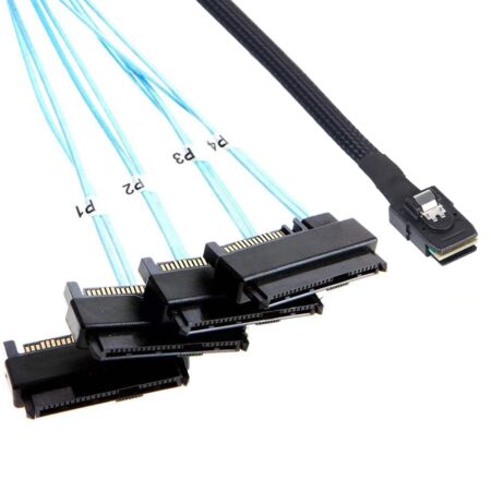 Cable 50Cm Mini Sas Sff8087 A 4X SATA Cierre Latch Adaptador .