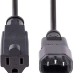 Cable De 30Cm De Alimentacion C14 A Nema 5-15R Para Computador.
