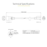Cable De 30Cm De Alimentacion C14 A Nema 5-15R Para Computador.